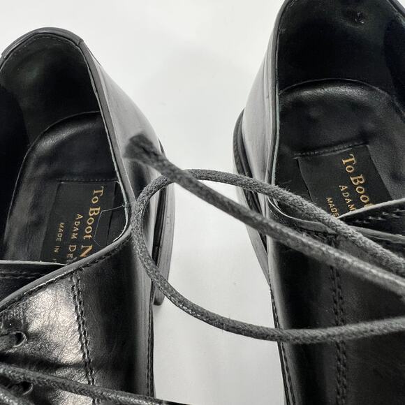 To Boot New York Mens Oxford Dress Shoe 8 Apron Toe Lace Up Black Leather Italy - Picture 4 of 11